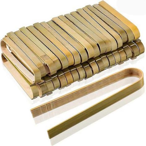 Pinces jetables en bambou pour pain grillé, cuisson et service, 80 mini ustensiles de cuisine de 10 cm (1/4)
