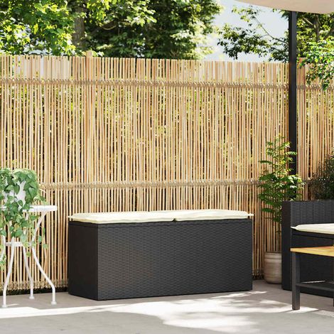 Maison Exclusive - Panca da Giardino con Cuscino Nera 110x40x44 cm in Polyrattan