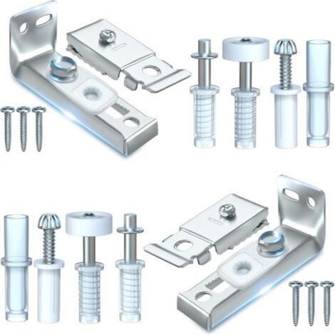Kit de réparation de matériel de porte pliante - Lot de 2 pièces de rechange pour portes de placard coulissantes pliantes comprenant un support supérieur et inférieur (1/4)
