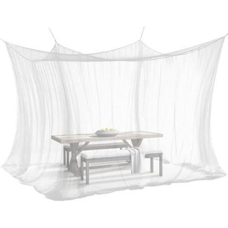 Moustiquaire pour l'intérieur et l'extérieur, 300 x 300 x 250 cm, 220 mailles, taille XXL, pour tente, caravane, blanche (1/3)