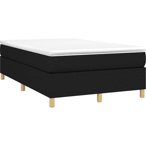 Maison Exclusive - Sommier à lattes de lit avec matelas noir 120x190 cm tissu (1/5)