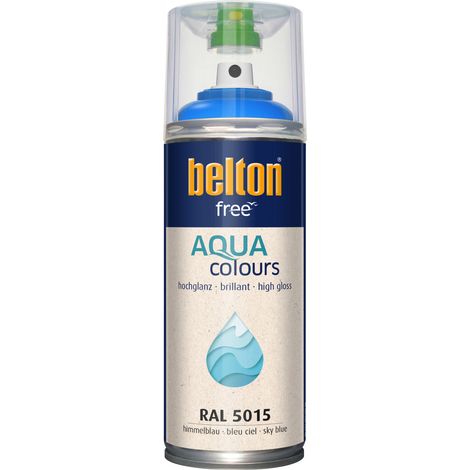 belton free Lackspray 400 ml Acryl Wasserlack himmelblau hochglanz Sprühlack (1/3)