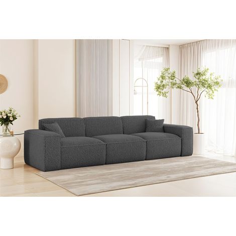 Sofa Designersofa CELES PREMIUM 3-Sitzer in Stoff Sven Dunkelgrau (1/4)