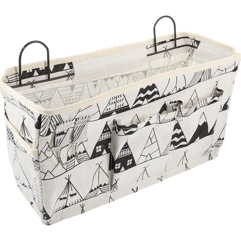 Organizador colgante para mesita de noche, ideal para dormitorios, ahorra espacio y cuenta con un bolsillo multifuncional para teléfono y mando a distancia. Modelo grande.