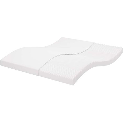 Schaumstoffmatratze Weiß 200x210 cm 7-Zonen Härtegrad 20 ILD