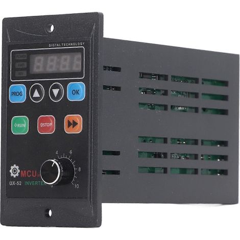 Convertisseur de fréquence pour moteur 120 W, monophasé 176-264 V en entrée, triphasé 0-220 V en sortie, affichage LED (1/4)