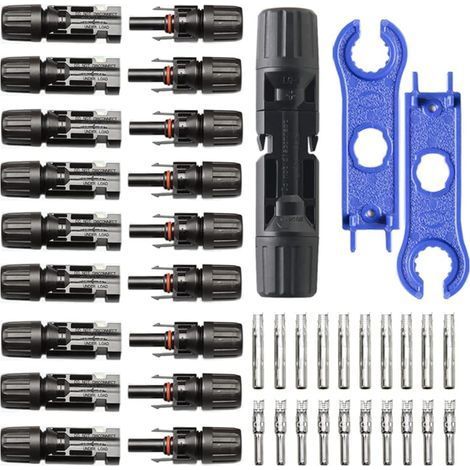10 paires de connecteurs solaires avec 2 outils, prise solaire mâle/femelle IP67 étanche, PV connecteur compatible avec câble solaire 6mm²-4mm² (1/5)