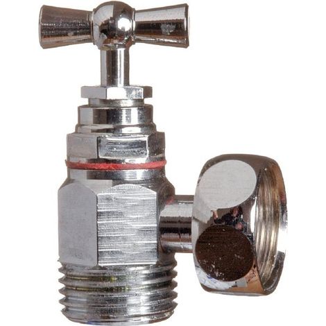 Sferaco – Robinet d'arrêt coudé 3/8' mâle et femelle – Laiton chromé – Pression jusqu'à 10 bar – Pour réservoir WC