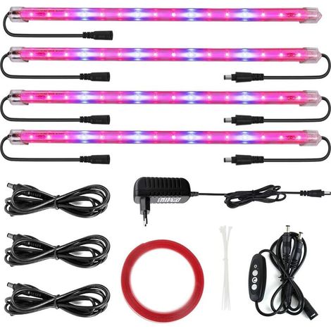 IP65 Lampe Horticole Culture Indoor 40W LED Horticole T5 Grow LED avec Minuterie 3H/6H/12H et Luminosité Dimmable 25%/50%/75%/100% pour Intérieur/Serre/Hydroponique/Grow Box Culture [4Pcs] (1/5)