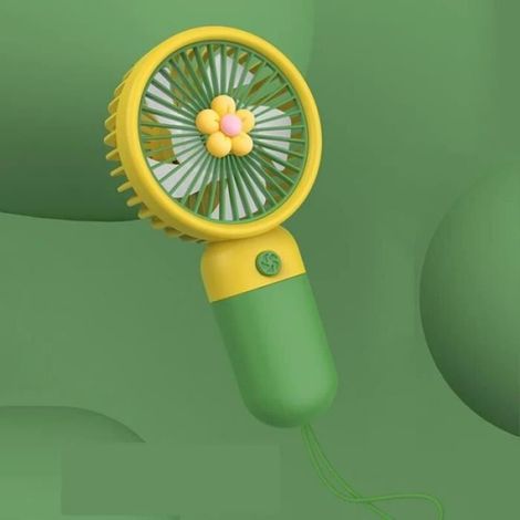 Ventilateur Portable - USB Alimenté - Support Debout - Vert - Pour Maison Extérieur Été - 1 Pièce