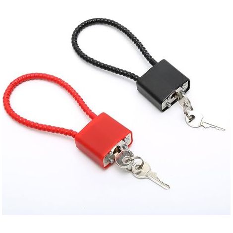 Lot de 2 Cadenas en Corde d'acier avec Clés, Cadenas Câble à Clé à Longue Manille, Cadenas à Câble pour Valise, Portail, Vélo, Casier College (1/5)