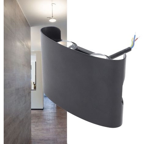 Applique murale extérieure avec éclairage supérieur et inférieur, éclairage extérieur LED minimaliste, applique murale de cour étanche à double tête. (1/5)