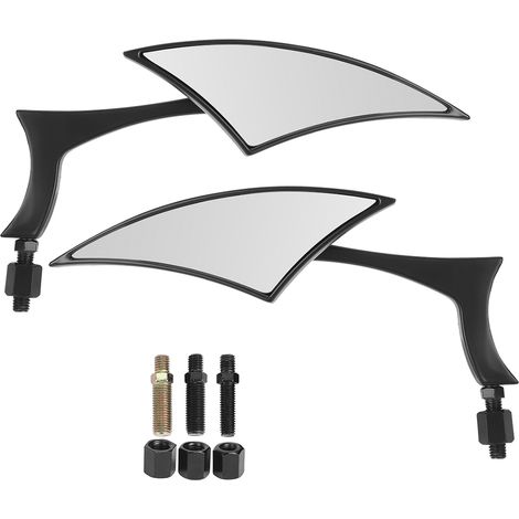Rétroviseur latéral universel, 2 pièces, 8mm/10mm, embout de tige triangulaire, réaménagement de moto (1/5)