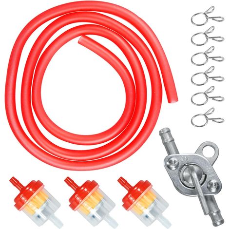 Conduite et filtre à carburant pour quad Taotao Coolster Apollo Baja 50 cc, 70 cc, 90 cc, 110 cc, 125 cc, 150 cc (rouge) (1/5)