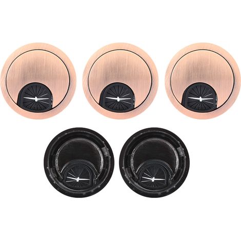 cache-trous pour câbles de bureau en alliage de zinc, diamètre d'ouverture 50 mm (bronze rouge)