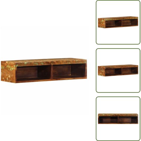 Meuble TV mural 80x30x19 cm bois massif de récupération - Meuble TV Mural - Meubles TV Muraux - Meuble Média - Meuble HiFi