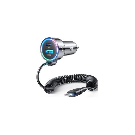 USB-C 60W Kfz-Ladegerät für iPhone 16 Pro Max Plus, PD & QC3.0 mit 1,5 m langem 36W USB-C Spiralkabel, Schnell-Kfz-Ladegerät für iPhone 15 Pro (1/3)