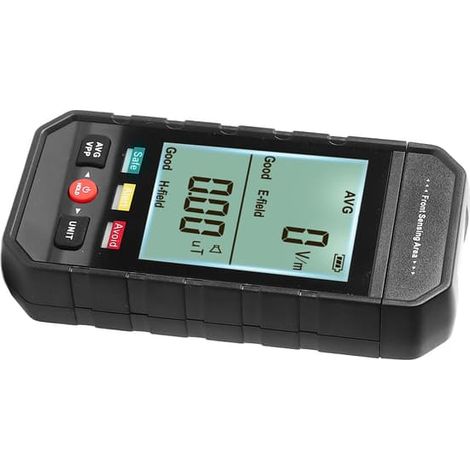 Détecteur de champs électromagnétiques portatif avec grand écran LCD, voyant d'avertissement vert/jaune/rouge, alarme sonore et visuelle pour la détection des radiations (1/5)
