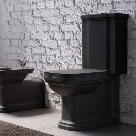 Cristina Ondyna – Abattant WC Soft Close noir mat/chrome – Design moderne – Installation facile – Confort optimal pour rénovation sanitaire (1/2)