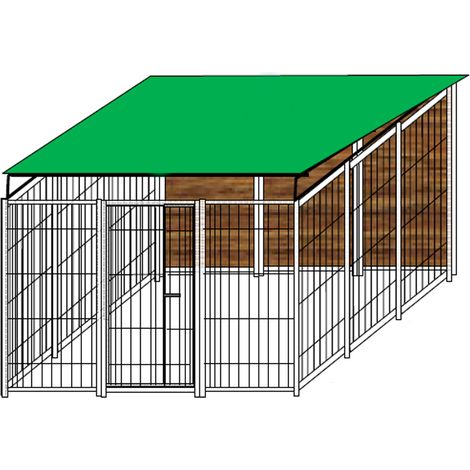 Box per cani da esterno coperto e retro in legno zincatura a caldo da 300x300xh180 cm