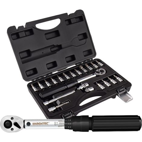Kit 21 pièces clé dynamométrique embouts vélo moto réparation entretien outil combiné haute précision polyvalent ménage maison (1/5)