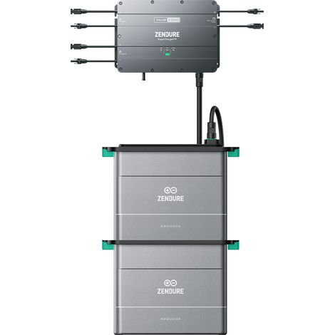 Zendure SolarFlow Balkonkraftwerk, Speicher für SolarFlow Balkonkraftwerk, Hub 2000 mit 1800 W Solar Eingang,mit 2xAB2000L 3840 Wh LiFePO4