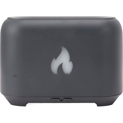 Diffuseur de flamme 130 ml, humidificateur USB à effet flamme 3D ajouré avec 7 couleurs de lumière LED pour la maison, 5 V, gris foncé (1/5)