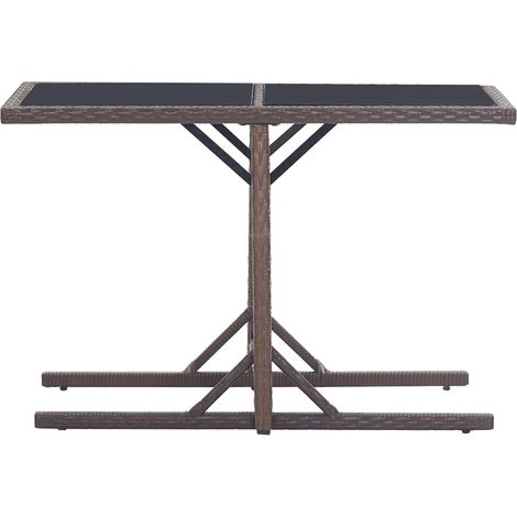 vidaXL Tavolo da Giardino Marrone 110x53x72 cm in Vetro e
