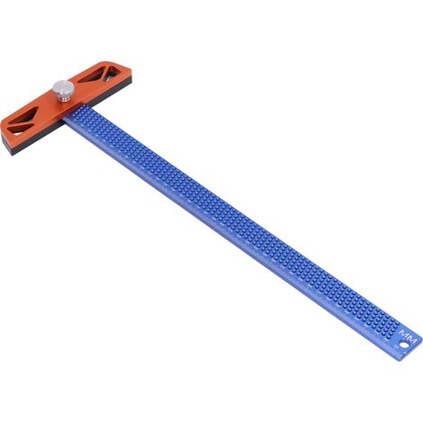 400 mm Aluminium-T-Nut-Lineal, Doppelplattform, 2 verstellbare Längen, flexibles Markierungswerkzeug für die Holzbearbeitung, blau, präzise Markierung (1/5)