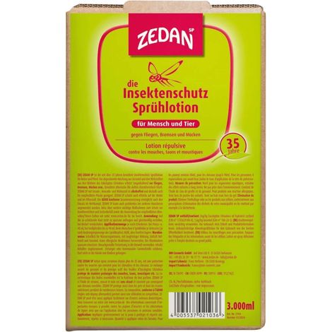 ZEDAN SP insectifuge naturel 3000 ml protection contre les taons protection contre les mouches homme et animal