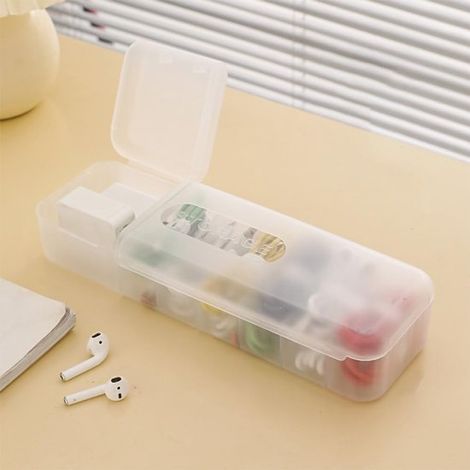 Scatola organizer per cavi,scatola portacavi a 7 scomparti con 2 coperchi apribili,scatola per riporre cavi dati,28,58,55,8 cm (1/4)