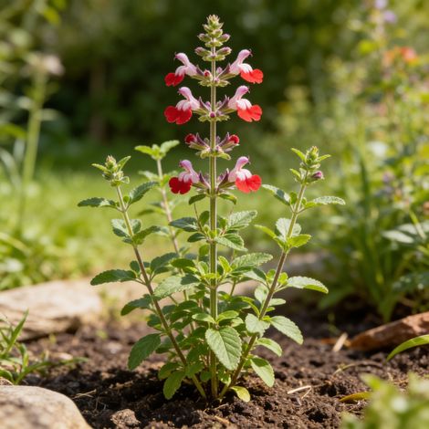 Sauge microphylla Hot Lips 20cm Godet 9cm - Salvia (1/4)