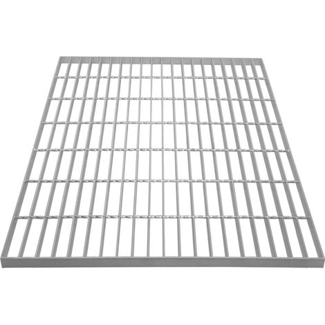 Canaleta Drenaje Cuadrícula Malla Rejilla Acero Galvanizado para Pasarela Pasillo Forja Piso Suelo Desagüe Resistencia a Intemperie 700x700x30mm Espesor Metal 4mm Capacidad Carga 490kg (1/5)