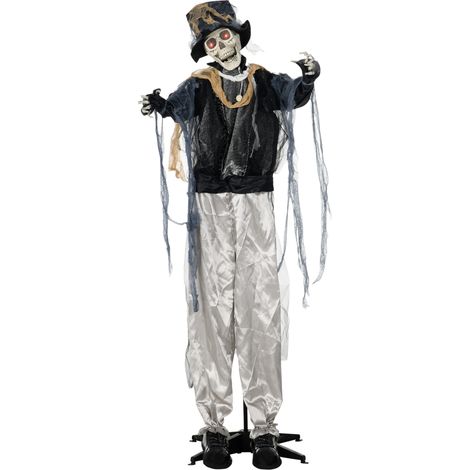 Fantôme d'Halloween, décoration d'Halloween, fonction sonore, avec détecteur de mouvement et lumières LED, 101 cm x 64 cm x 178 cm (1/5)