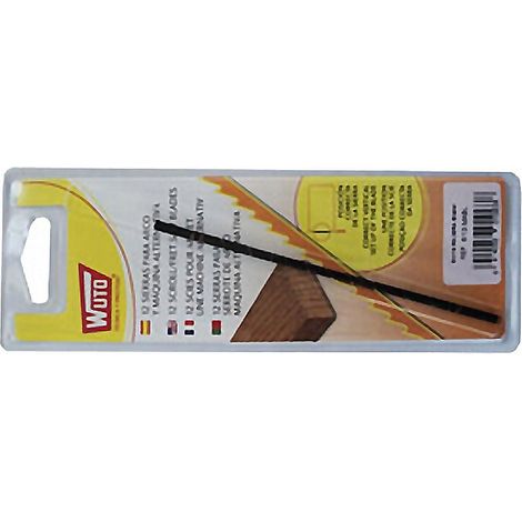 Sierra de marqueteria para madera, 6/13cm 20tpi (blister 12 unid.) wuto