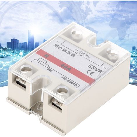 Régulateur de tension à semi-conducteurs, module relais monophasé, basse fréquence SSVR-40A, 24-380 V CA (1/5)