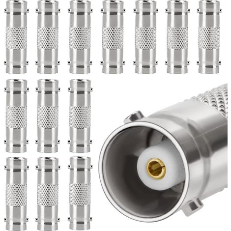BNC Adaptateur Connecteur Coupleur Femelle à Femelle, pour CCTV Caméra et Câble SDI/BNC, Argent (1/5)