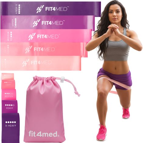 Set mit 5 Mini-Trainingsbändern von Fit4Med Fitness