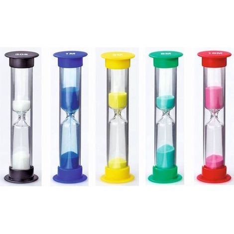 Set de 5 sabliers - 30 secondes, 1, 3, 5 et 10 minutes - Minuteur de cuisine / bureau (1/5)