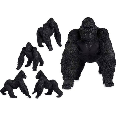 Dekorative Gorilla-Figur aus schwarzem Harz (30 x 36 x 45 cm)