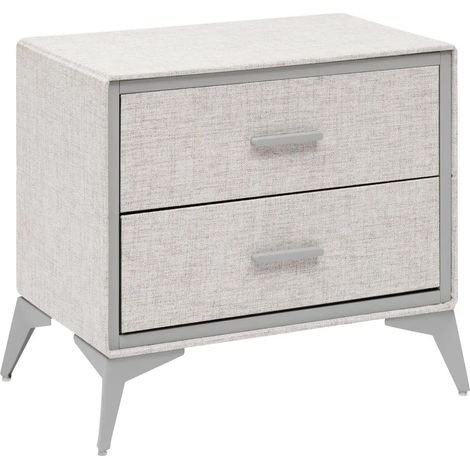 Commode 2 Tiroirs Paniers "Granite" 64cm Gris (1/4)