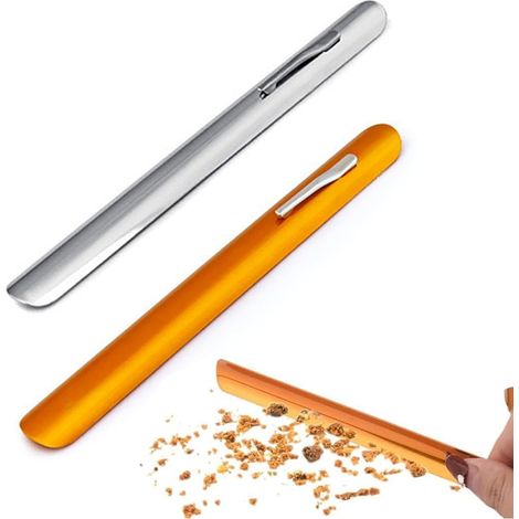 Pelles et balayettes,Grattoir à miettes en 2 parties, bord incurvé, brosse de table, grattoir à miettes de table facile à assembler avec clip, or/argent (1/5)