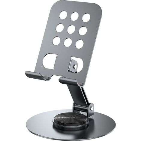 Support de téléphone tout métal à neuf cylindres - gris (1/4)