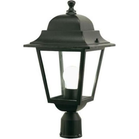 Testa Palo 1 Luce E27Old In Alluminio Color Nero E Vetro Trasparente (1/5)