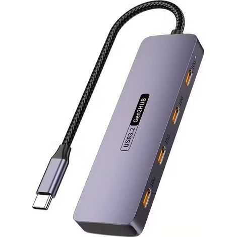 Hub USB-C de 4 puertos y 10 Gbps, divisor USB tipo C de alta velocidad para portátiles, accesorio USB 3.2 (1/5)