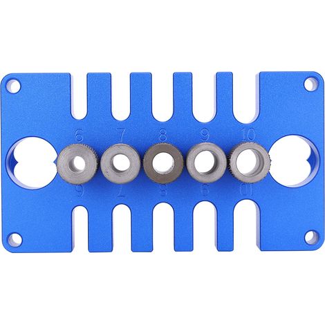 Perceuse à colonne 3-en-1 pour assemblage bois, gabarit de perçage en alliage d'aluminium bleu, outil de perçage précis. (1/5)