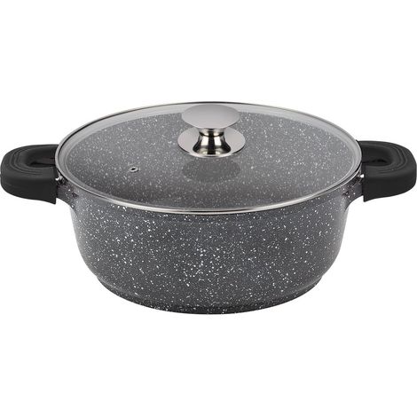 Cocotte haute en fonte d'aluminium noir suprême 20cm