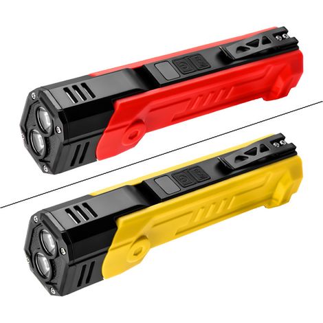 Lampe torche à double source lumineuse rouge et blanche, lampe de travail multifonctionnelle rotative à 180 degrés avec aimant pour clip stylo. (1/4)