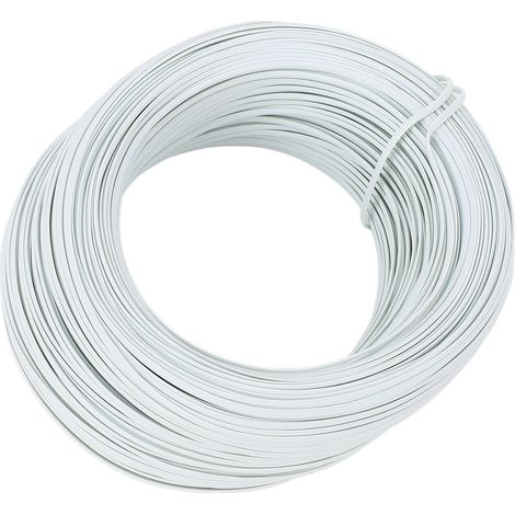 Fil d'armature plat en acier galvanisé et PVC, diamètre 0,55 mm, longueur 85 m, blanc. (1/5)