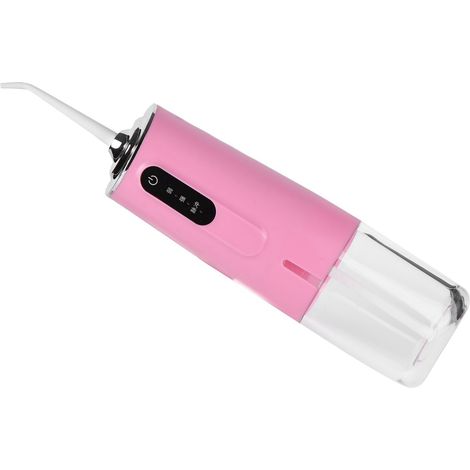 Hydropulseur buccal portable à 3 modes, rechargeable par USB, 240 ml, 4 jets, étanche, rose (1/5)